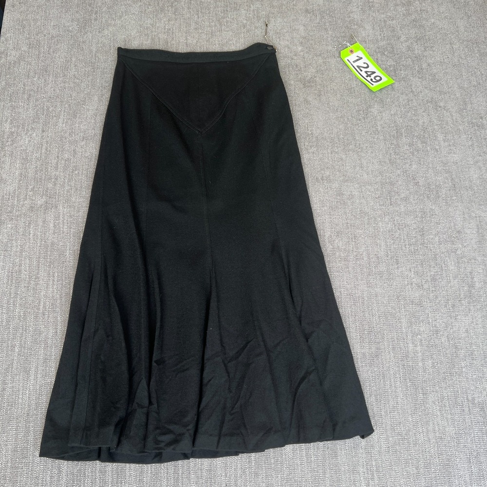 Vintage Liz Claiborne Maxi Skirt Women 10 Black Wool Lined Office Career Classic